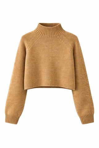 Women's Cropped Textured Knit Sweater