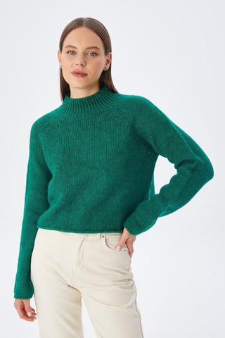 Women's Cropped Textured Knit Sweater