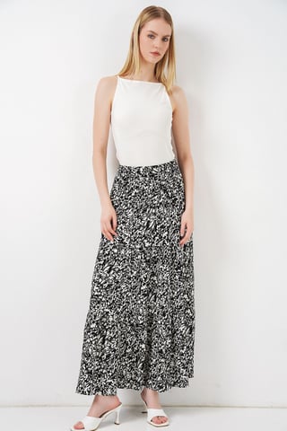 Maxi Patterned Relaxed Fit Skirt