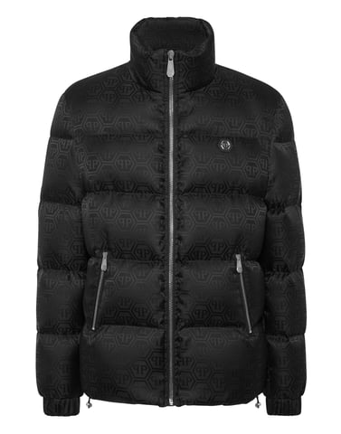 Kort nylonjacka med monogrammotiv