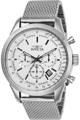 Invicta Speedway 25222 Men's Watch - Quartz Movement - Stainless Steel with Silver Dial - 45 mm