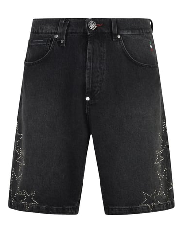 Denim Shorts Stars Strass