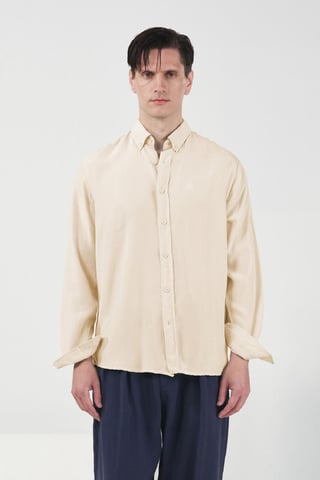 Långärmad knäppt Tencel-skjorta