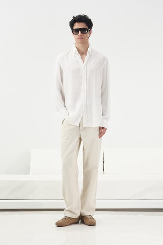 Solid Button-Up Tencel Shirt