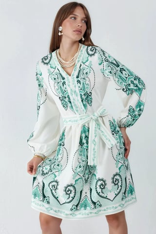 Patterned A-line mini dress