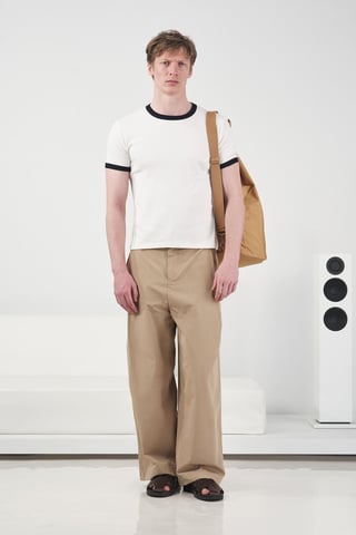 Color Blocked Crew Neck T-Shirt with Contrast Binding