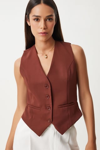 Crop Button Waistcoat