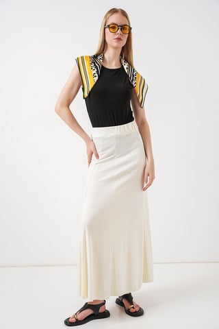 High Waist A-Line Maxi Skirt