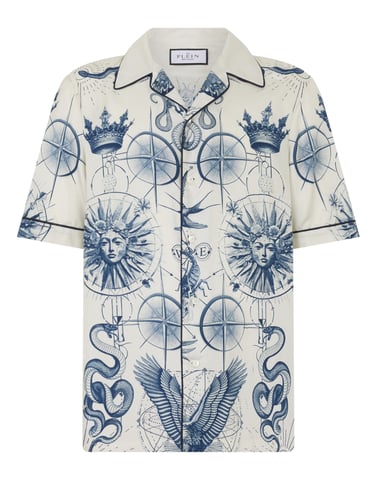 Silk Bowling Shirt All-Over Tattoo