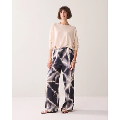 Summum 4s3002-12459 413 trousers tie dye viscose blue noir
