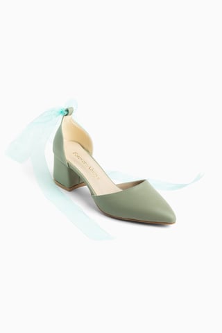 Fiona Low Block Heels with Ribbon