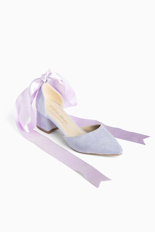 Fiona Low Block Heels with Ribbon