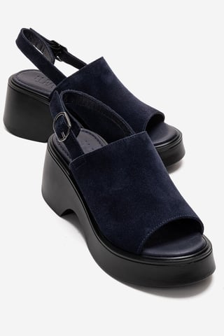 Power Leather Platform Wedge Sandals (Women)