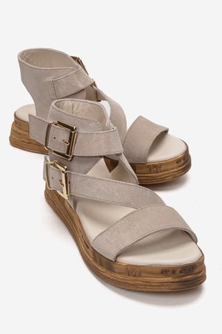 Lorentis Leather Double Buckle Sandal