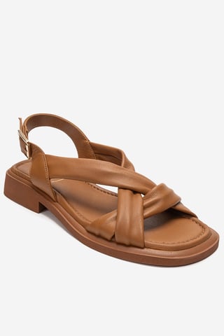 Frand Leather Crisscross Strap Sandal