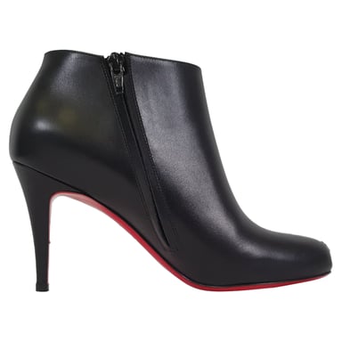 Christian Louboutin Belle 85 Enkellaarsjes in Zwart Kalfskinnen Leer