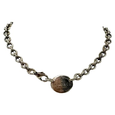 Tiffany & Co. Terug naar Tiffany Ovale Hangtag Ketting in Sterling Zilver