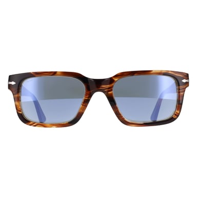 Persol PO3272S 123556 gestreepte zwart-bruine lichtblauwe zonnebril