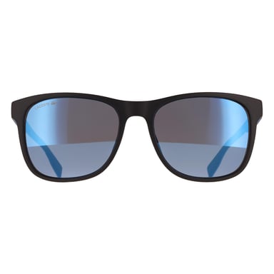 Lacoste L6031S 002 mat zwart sild grijs blauw spiegel zonnebril