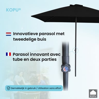 Kopu ® leon parasol met hoes rechthoek 150x250 cm balkonparasol -