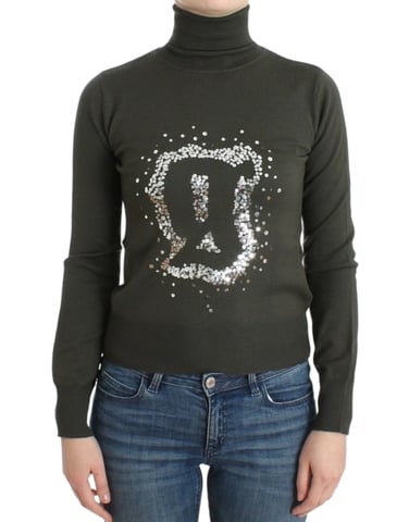 John Galliano Green wool turtleneck sweater