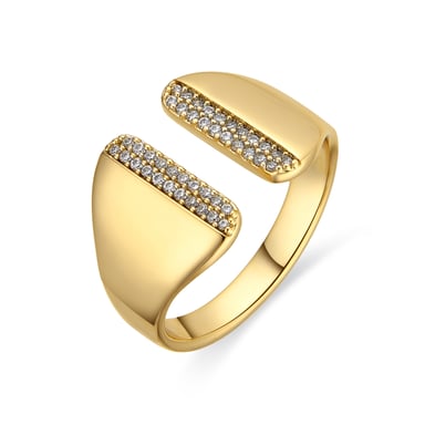 Luxenter Ring with Brilliant Zirconia, 18k gold finish - Niando