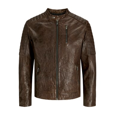 Jack & Jones Jas zomer Richard Leather Jacket Brown