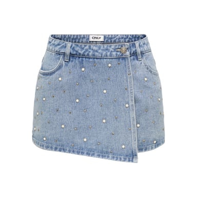 Only onltexas studded reg dnm skort bj 15371189 light medium blue