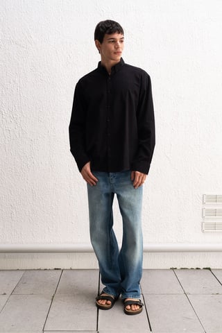 Cotton Oversized Button-Up Shirt