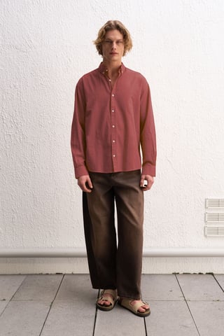 Cotton Oversized Button-Up Shirt