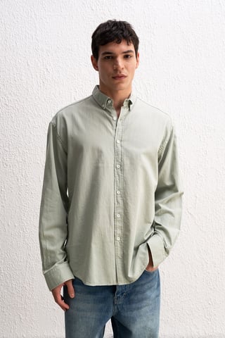 Cotton Oversized Button-Up Shirt