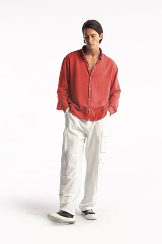 Oversized Button-Up Long Sleeve Shirt