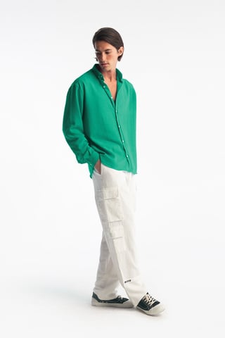 Oversized Button-Up Long Sleeve Shirt