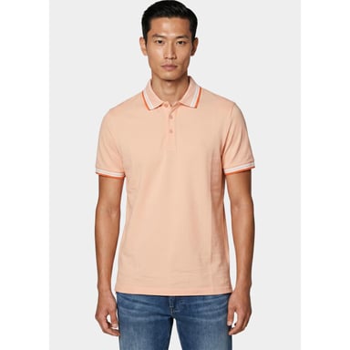 Bos Bright Blue Scotland blue polo heren brick polo plain contrast col spe25108br06sb/735 apricot