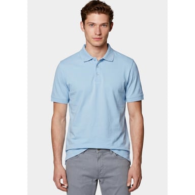Bos Bright Blue Scotland blue polo heren boris polo spe25108bo40sb/210 light blue