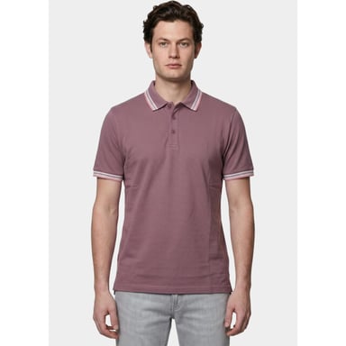 Bos Bright Blue Scotland blue polo heren brick polo plain contrast col spe25108br06sb/765 grape
