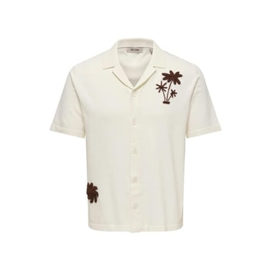 Only & Sons Onsmilo life reg 12 ss shirt knit off-white