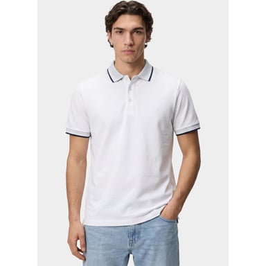 Bos Bright Blue Scotland blue polo heren brick polo plain contrast col spe25108br06sb/100 white