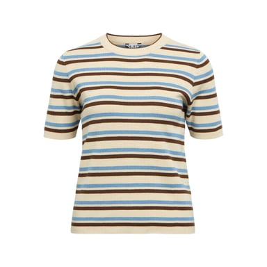 Object objester s/s new knit pullover noos 23043510 sandshell stripes