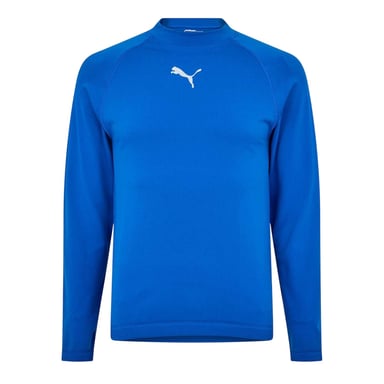 Puma Mens Logo Crew Neck Fitted Base Layer Top (Blue)