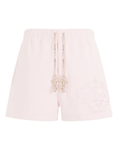 Washed Fleece Shorts Tennis Club Crystals