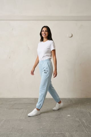 Mid-Waist Printed Cotton Lycra Joggers