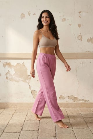 High-Waist Wide-Leg Knit Joggers