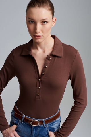 Kvinnors Slim-fit Polo Blus