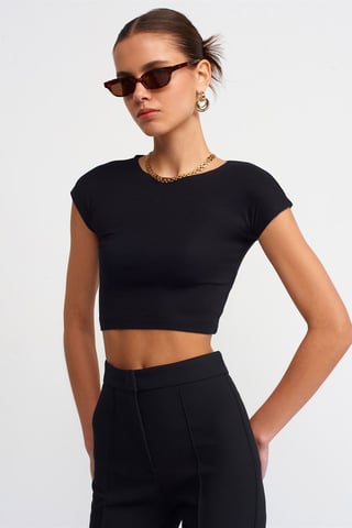Slim Fit Crop Jersey Blouse