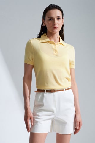 Dames Polo Kraag Knop Blouse
