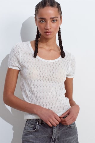Texturerad Slim-fit Blus med Slipsdetalj