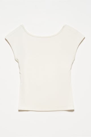 Slim Fit Cut-Out Jersey Blus