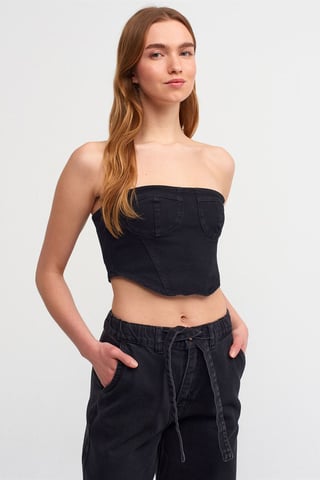 Tight Fodrad Denim Crop Top