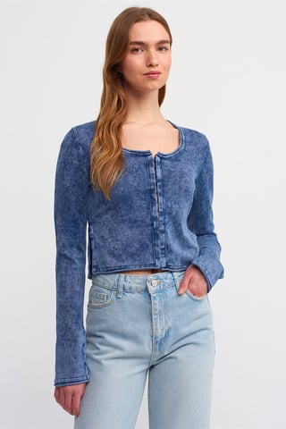 Cotton Ribbed Crop Cardigan